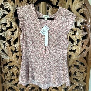 Mango Pink Floral Women's Blouse